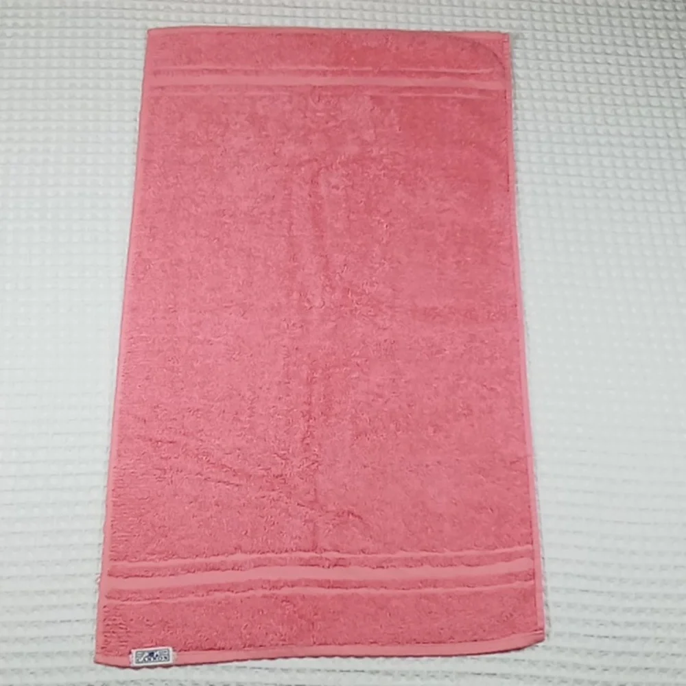 Vintage Cannon Pink Towel Set w/ Embroidered Floral Design Face Cloth Hand Bath